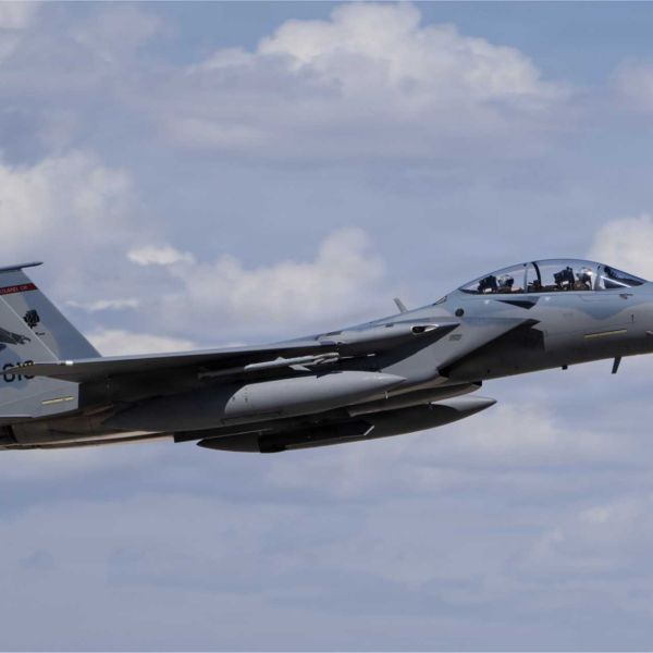 A U.S. Air Force F-15EX Eagle II fighter in flight. The Department of the Air Force has awarded a Lot 7 contract for 22 additional aircraft, increasing the total number of F-15EX fighters under contract to 120 and supporting the replacement of aging F-15C/D aircraft.