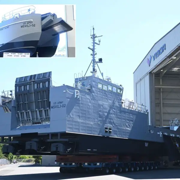 Vigor Marine Group unveiled USAV Craney Island, the second Maneuver Support Vessel (Light) built to support the modernization of the U.S. Army’s watercraft fleet. (Picture source: US DoD)