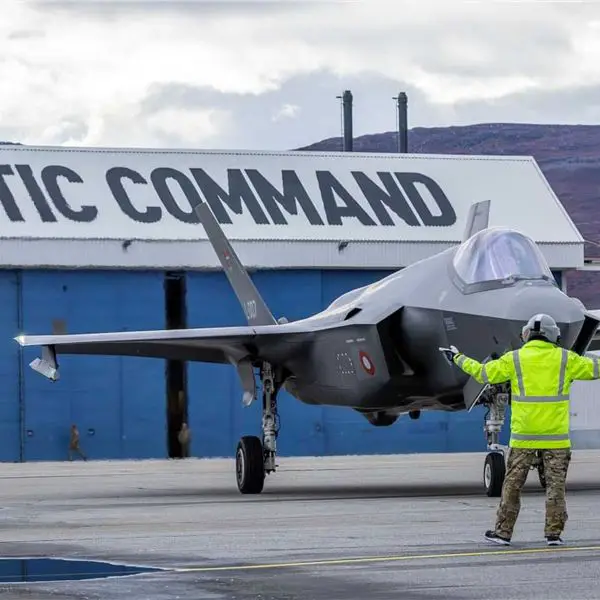 Two Danish F-35A fighter jets land at Arctic Command’s facility in Kangerlussuaq, Greenland, marking the aircraft’s first landing on the island. Photo: Rune Dyrholm / Danish Armed Forces.