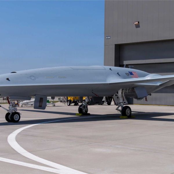 The Boeing MQ-25A Stingray is a U.S. Navy carrier-based unmanned aerial refueling aircraft designed to extend the operational range of carrier air wings while freeing F/A-18E/F Super Hornet fighters from tanker missions. The aircraft is intended to deliver up to 15,000 pounds of fuel at a distance of 500 nautical miles from an aircraft carrier. (Picture source: U.S. Department of War/Defense)