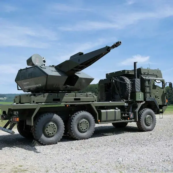 Rheinmetall will supply four Oerlikon Skynex air defense systems to an undisclosed customer, adding a networked 35 mm gun-based capability designed to counter drones, rockets, mortar rounds, and low-flying missiles (Picture source: Rheinmetall).