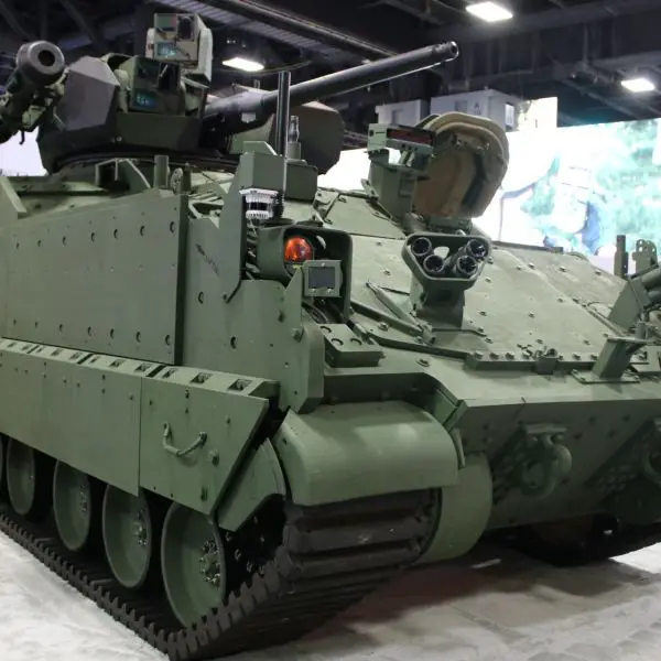 The BAE Systems Armored Multi-Purpose Vehicle fitted with a Kongsberg PROTECTOR Medium Caliber Turret and 30mm cannon displayed at AUSA 2025 in Washington D.C. (Picture source: Army Recognition Group)