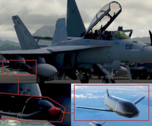 A VX-9 F/A-18F Super Hornet carrying an AGM-158C LRASM during RIMPAC 2026 highlights the U.S. Navy’s push for long-range, coalition-enabled maritime strike in the Indo-Pacific (Picture Source: Lockheed Martin / U.S. Navy/ Edited by Army Recognition Group)