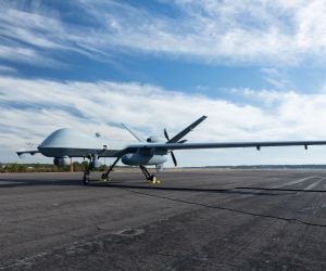A U.S. Air Force MQ-9A Reaper assigned to the New York Air National Guard’s 174th Attack Wing at Marine Corps Air Station Cherry Point in December 202  (Picture source: US DoD)