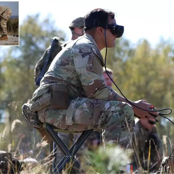 U.S. Army Soldiers from 1st Squadron, 2d Cavalry Regiment, conduct a Purpose-Built Attritable System (PBAS) live-fire strike at Grafenwoehr Training Area in Germany on September 30, 2026.