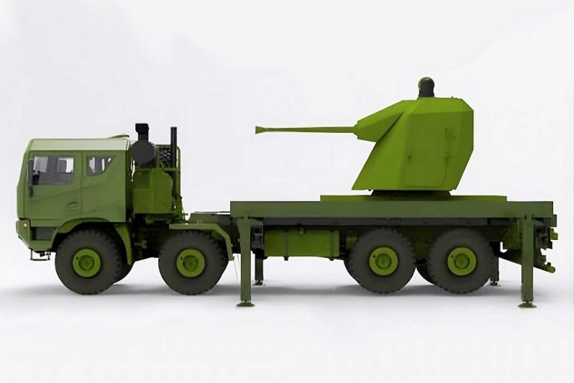 The mid-layer gun system is the Hystrix 40 ADS, derived from the Marlin 40 naval mount in service with 30 navies, whose lineage traces back to 40 mm systems developed by Oto Melara in the 1950s. (Picture source: Leonardo)
