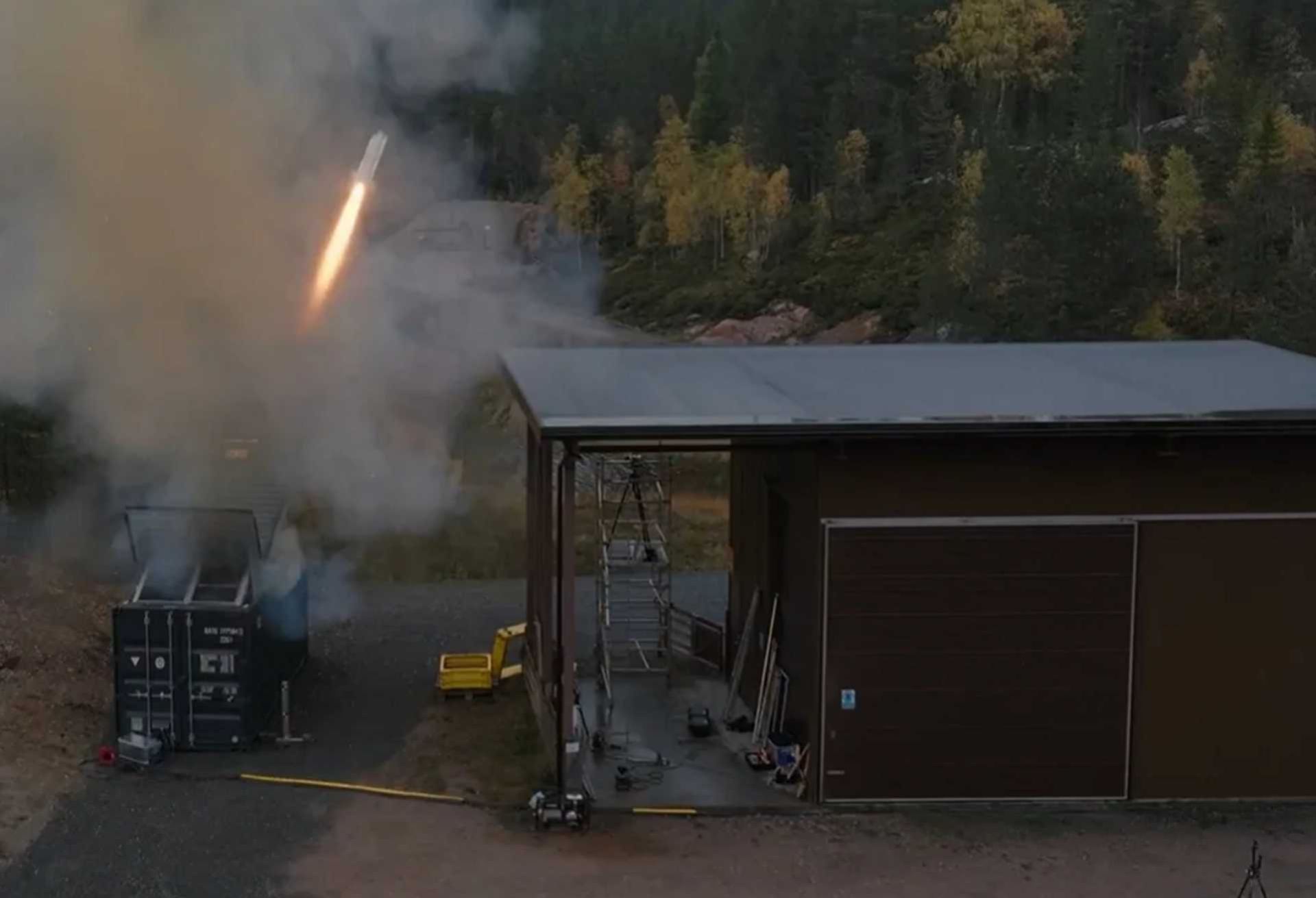 Kongsberg test-fires an NSM Naval Strike Missile from its containerized launcher in Norway. The module accommodates up to four anti-ship missiles, twice the ready missile capacity of a U.S. Marine Corps NMESIS launcher. (Picture source: Kongsberg)