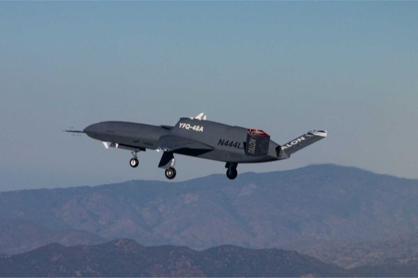 Northrop Grumman’s YFQ-48A Talon Blue completed its first fully autonomous flight, including taxi, takeoff, maneuvering and landing, advancing the company-funded fighter drone into flight testing for future autonomous combat requirements.