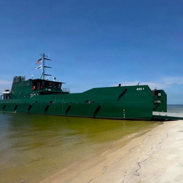 The U.S. Marine Corps has accepted its first Australian-designed Ancillary Surface Craft prototype, a shallow-draft landing vessel built to move Marines, vehicles, fuel and supplies directly onto austere Indo-Pacific shorelines (Picture Source: USMC)