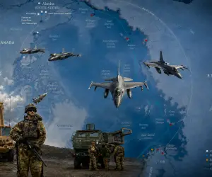 U.S. NORTHCOM demonstrated a layered Arctic homeland-defense concept in Alaska by integrating F-35s, F-16s, aerial refueling, HIMARS precision fires, radar, and Arctic-trained ground forces against simulated high-end threats (Picture Source: U.S. Northern Command / U.S. Department of War / Edited By Army Recognition Group)