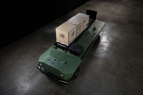 The Harbinger Praesidia hybrid vehicle platform serves as the baseline for the autonomous logistics vehicle being developed by American Rheinmetall under the U.S. Army's Project Sustainment program. (Picture source: Harbinger)