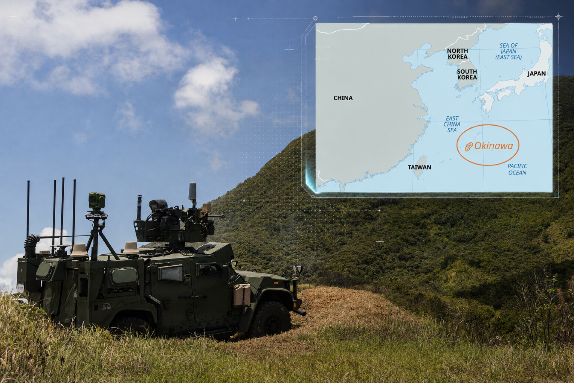 U.S. Marines tested the mobile MADIS air-defense system in Okinawa, strengthening protection against drones and low-flying aircraft along the First Island Chain (Picture Source: U.S. Marines / Britannica / Edited by Army Recognition Group)