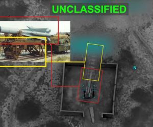 CENTCOM footage appears to show a precision strike destroying a loaded Iranian S-200 launcher, exposing the distinctive rail-handling infrastructure used by the long-range air-defense system (Picture Source: U.S. Central Command / Matej Kopecky / Edited By Army Recognition Group)