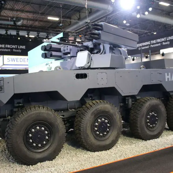 MOOG and Milrem Robotics unveiled a new unmanned combat vehicle at Eurosatory 2026 that combines the HAVOC 8x8 robotic vehicle with the RIwP turret, integrating air defense, counter-drone, electronic warfare, and long-range targeting capabilities to address battlefield lessons emerging from the war in Ukraine and strengthen NATO's Eastern Flank défenses (Picture Source: Army Recognition Group)
