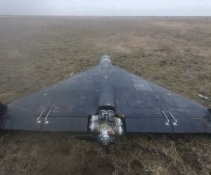 A Russian-built Geran-2 loitering munition on the ground. Derived from Iran's Shahed-136, the Geran-2 has been extensively upgraded through combat operations in Ukraine. According to U.S. intelligence, Russia has reportedly transferred enhanced Shahed-derived drones and targeting support to Iran, increasing the threat to U.S. military forces and bases in the Middle East. (Picture source: Russian Social Network)