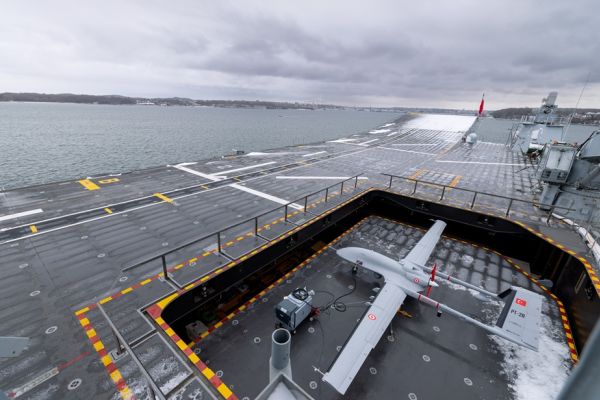 Bayraktar TB3 naval UCAV drone Baykar Türkiye specifications technical review data fact sheet armament weapons sensors payload carrier capability pictures video.