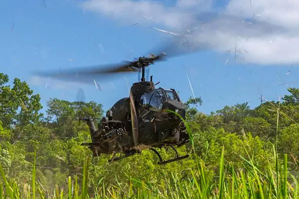 Taiwan’s Army Aviation sent two AH-1W Cobra attack helicopters to a dispersed landing site in Tainan to test how the force could survive base attacks and preserve wartime firepower (Picture Source: Taiwan’s Military News Agency)