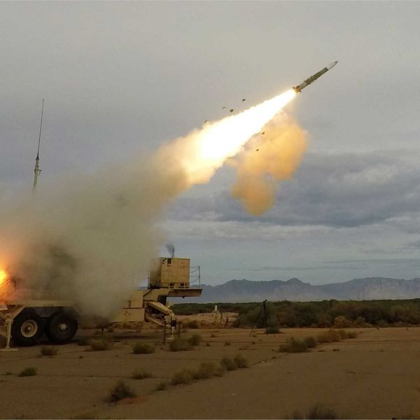 Launch of a PATRIOT Advanced Capability-3 Missile Segment Enhancement (PAC-3 MSE) interceptor during a stockpile reliability test, validating missile performance and readiness to support the U.S. Army's integrated air and missile defense mission. (Picture source: U.S. Department of War/Defense)