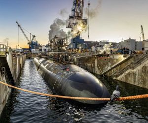 The U.S. Navy's nuclear-powered attack submarine USS Washington left dry dock on October 27, 2026, after nearly two years of maintenance and upgrades, but must undergo further testing before returning to service. (Picture source: US Navy)