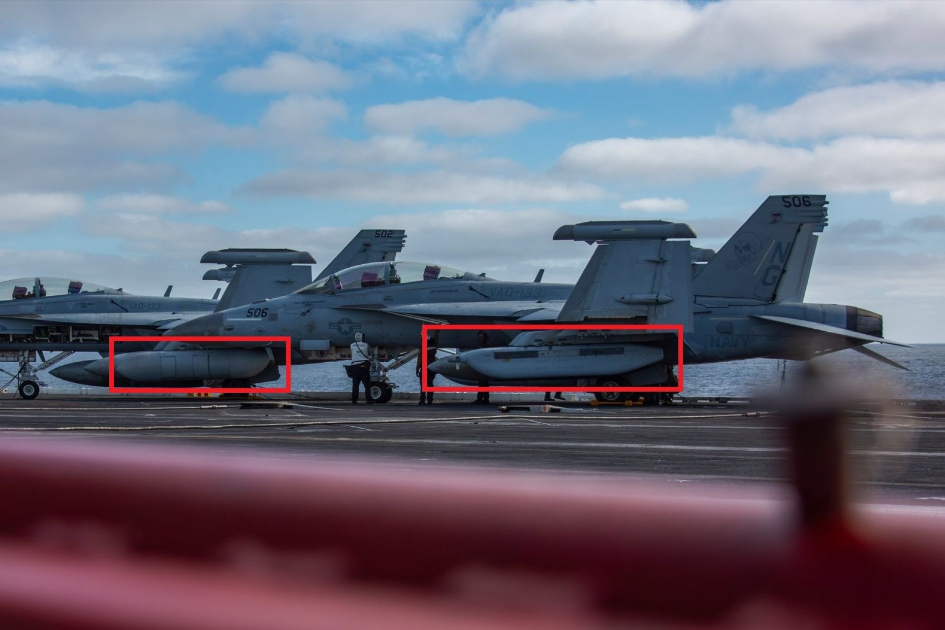 Newly released U.S. Navy imagery shows EA-18G Growlers aboard USS Abraham Lincoln operating with a mixed loadout of legacy AN/ALQ-99 and new AN/ALQ-249 jamming pods, illustrating a visible transition in U.S. carrier-based electronic warfare at a moment when Washington is simultaneously increasing pressure on Venezuela (Picture Source: U.S. Navy)