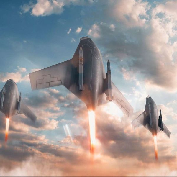 Shield AI and GE Aerospace successfully tested the X-BAT’s integrated AVEN thrust-vectoring nozzle and F110 engine, clearing a critical propulsion milestone toward runway-independent vertical flight (Picture Source: Shield AI)