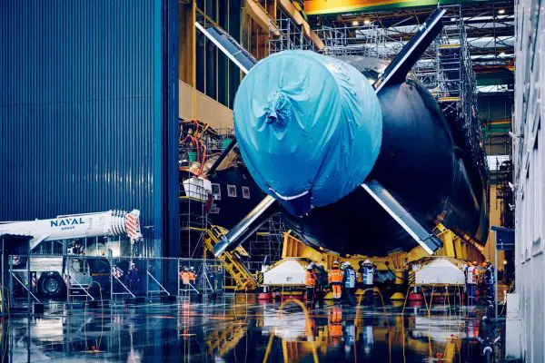 On October 16, 2026, France began transferring the Rubis, its fifth Suffren-class nuclear attack submarine, from Naval Group’s construction hall in Cherbourg to the Cachin basin launching platform, ahead of final outfitting, launch preparations, and subsequent trials. (Picture source: Naval Group)