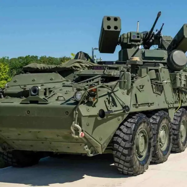 Leonardo DRS has expanded the U.S. Army’s Stryker-based SGT STOUT M-SHORAD to defeat Group 1 and 2 drones through software-only detection and fire-control upgrades, without adding new hardware (Picture Source: Leonardo DRS)
