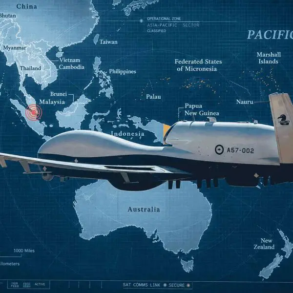 Australia and the United States are expanding MQ-4C Triton integration to deliver persistent, shared maritime surveillance across the Indo-Pacific and strengthen allied situational awareness over vast ocean approaches (Picture Source: Northrop Grumman / Carnegie Endowment/ Edited By Army Recognition Group)