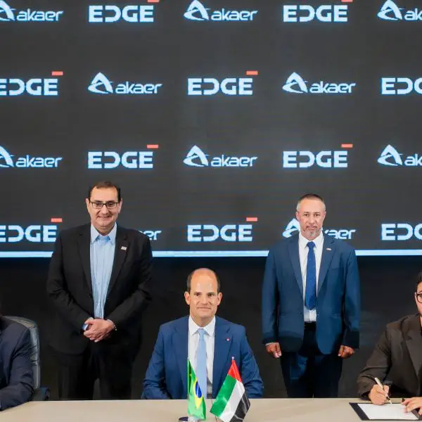 César Silva, Akaer Founder; Anderson Farias, Mayor of São José dos Campos; Rodrigo Torres, EDGE CFO; H.E Ambassador of the UAE Sharif Al Suwaidi and Dr.Chaouki (Picture source: EDGE)