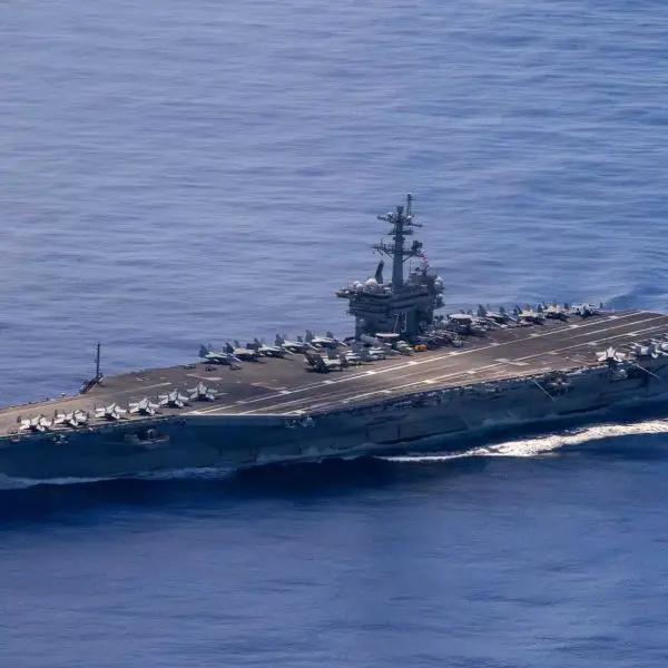 USS George Washington Carrier Strike Group operates with the Japan Maritime Self-Defense Force during Valiant Shield 2026 in the Philippine Sea on June 21. (Picture source: US DoD)
