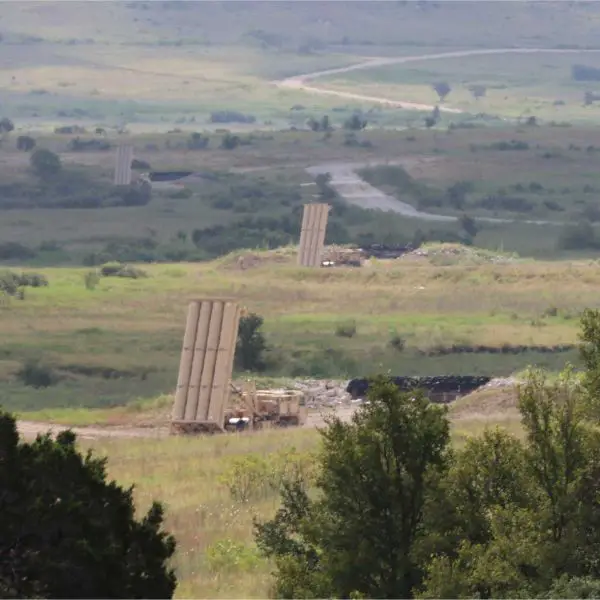 U.S. Army Terminal High Altitude Area Defense (THAAD) launchers assigned to Bravo Battery, 62nd Air Defense Artillery Regiment, are staged during training at Fort Cavazos, Texas, on July 24, 2024. THAAD is among the Army’s existing missile-defense capabilities that could contribute to the emerging Golden Dome homeland defense architecture, although the service has not identified the air-defense battalion selected for initial Golden Dome experimentation.