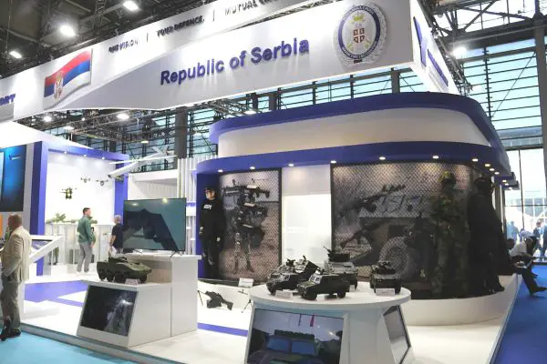 The Yugoimport SDPR exhibition booth at Eurosatory 2026 showcased Serbia's latest generation of armored combat vehicles, artillery systems, drones, guided weapons, and ammunition, highlighting the country's expanding defense industrial capabilities and commitment to developing modern military equipment for international markets. (Picture source: Army Recognition)