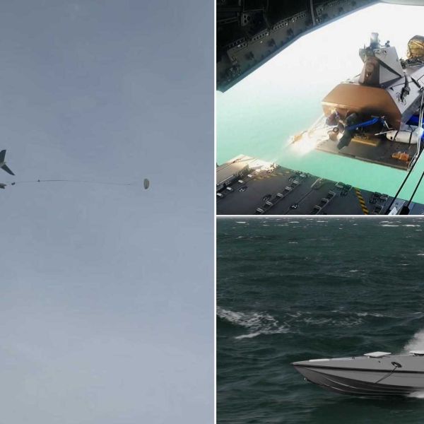 The test proved that the A400M military transport aircraft can parachute an uncrewed surface vessel like the Kraken K3 Scout directly into the sea, allowing it to begin operations immediately without needing a port, launch ramp, or support ship. (Picture source: X/Royal Navy)