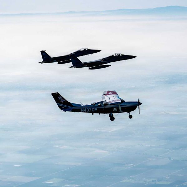 A U.S. Air Force F-16 Fighting Falcon assigned to NORAD conducts an air sovereignty mission during the interception of a civilian aircraft that violated Temporary Flight Restriction (TFR) airspace over New Jersey on July 19, 2026. NORAD fighters safely escorted multiple general aviation aircraft from restricted airspace while protecting presidential security operations. (Picture source: U.S. Air Force/NORAD)