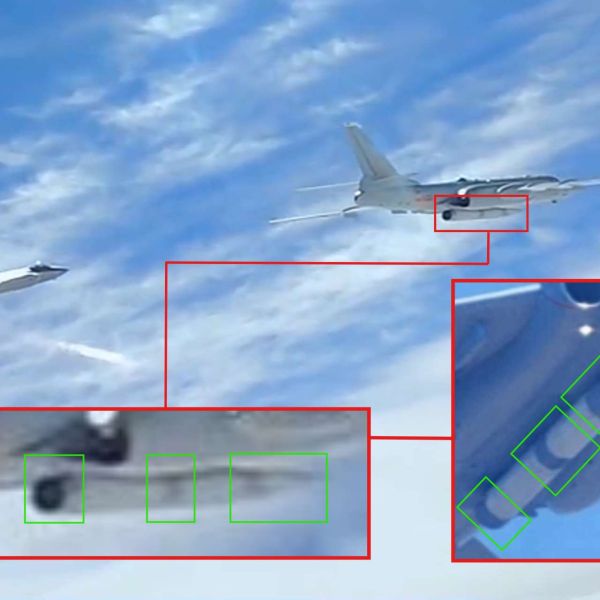 China’s H-6N bomber, carrying the Jinglei-1 air-launched ballistic missile under J-20 escort, signals a protected nuclear strike concept built around stealth fighters, tankers, sensors and joint command networks (Picture Source: CCTV / Chinese Social Media / Edited By Army Recognition Group)
