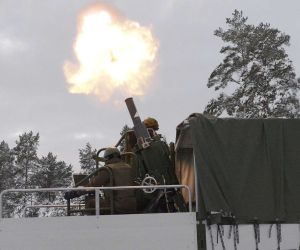 In Arctic conditions (characterized by deep snow, freezing temperatures, and rugged terrain), towed mortars can be extremely difficult to maneuver; the more mobile Patria Tremos therefore allows Finnish units to practice rapid "shoot-and-scoot" tactics. (Picture source: Patria)