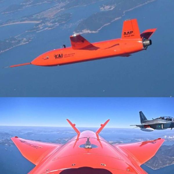 KAI’s AAP drone flew in close formation with an FA-50 fighter, marking a key step toward South Korea’s AI-enabled manned-unmanned air combat capability (Picture Source: KAI)