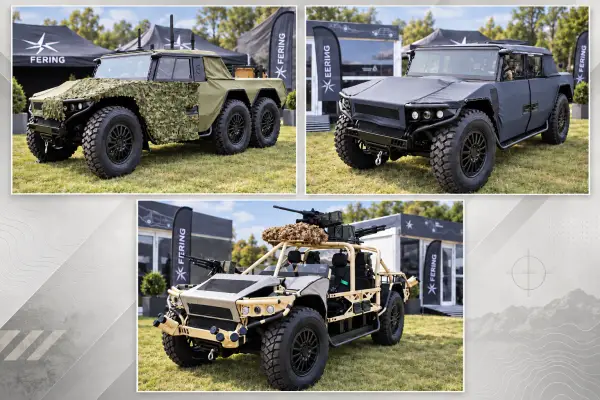 Fering’s Pioneer family introduces an ultra-long-range hybrid military vehicle concept designed to combine extreme endurance, silent electric mobility, and onboard power generation for dispersed operations (Picture Source: Army Recognition Group)