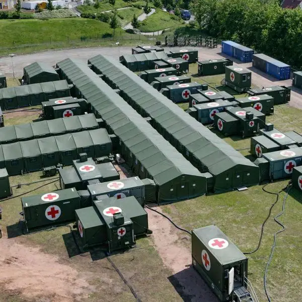 Rheinmetall will supply seven mobile field hospitals to Morocco under a June 2026 contract, adding deployable surgical, intensive care, imaging, and laboratory capacity for military medical support and national emergency response (Picture source: Rheinmetall).