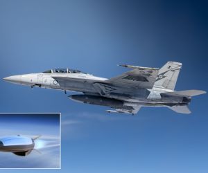 The Royal Australian Air Force F/A-18F Super Hornet is planned to support HACM flight testing, while the hypersonic cruise missile uses an air-breathing scramjet propulsion system. (Picture sources: Australian Department of Defence / Raytheon Missiles & Defense)