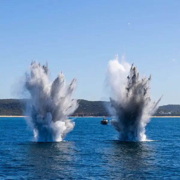 An underwater demolition exercise during Exercise Dugong 2026 in Pittwater, NSW. (Picture source: Australian Navy)