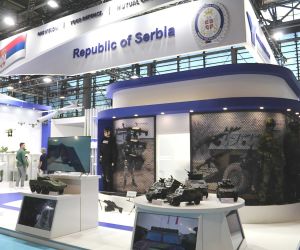 The Yugoimport SDPR exhibition booth at Eurosatory 2026 showcased Serbia's latest generation of armored combat vehicles, artillery systems, drones, guided weapons, and ammunition, highlighting the country's expanding defense industrial capabilities and commitment to developing modern military equipment for international markets. (Picture source: Army Recognition)