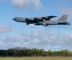 A U.S. Air Force B-52H Stratofortress takes off from RAF Fairford during Exercise Cobra Warrior 25-2 on September 16, 2025. (Picture source: US DoD)
