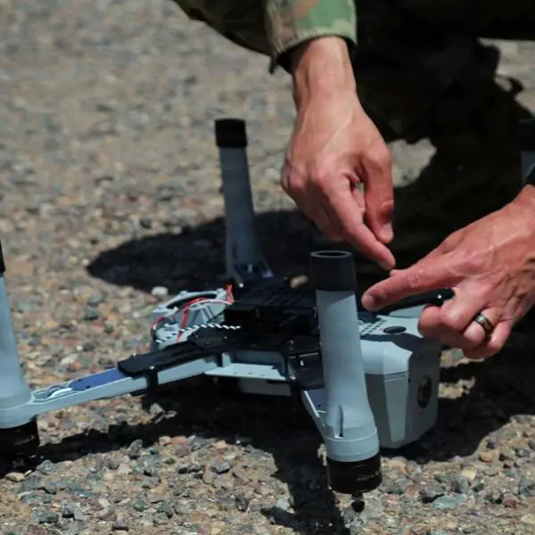 The U.S. Army instructor demonstrates the Bumblebee anti-drone system during the African Lion exercise 2026 in Morocco on April 27, 2026. (Picture source: U.S. Army)