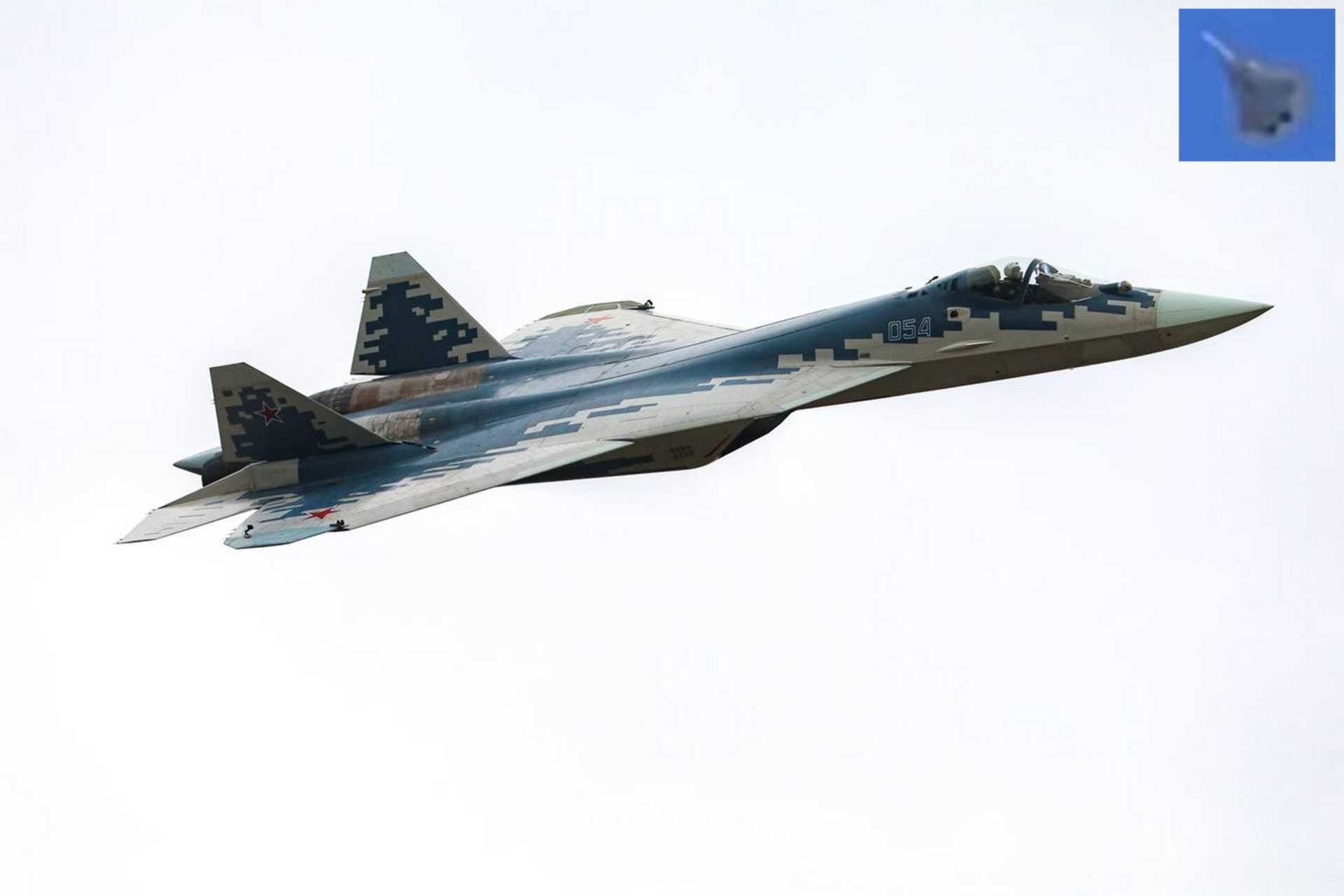 Powered by two Saturn AL-41F1 turbofan engines, the Su-57 features thrust-vectoring nozzles, relaxed static stability, and a digital flight control system enabling high-angle-of-attack maneuvers and up to 11g load factors. (Picture source: UAC and TikTok/doz.kbran)