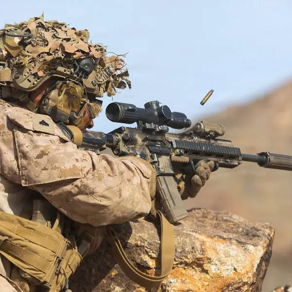 The U.S. Marine Corps plans to acquire 5.56mm L Variant anti-drone ammunition compatible with standard M4, M4A1, and M27 rifles, providing frontline Marines with a last-line kinetic defense against FPV and small unmanned aerial threats (Picture Source: U.S. Marines Corps)