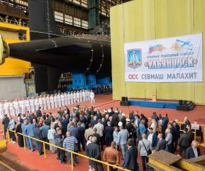 The Ulyanovsk is planned for the Northern Fleet, whose Yasen submarines operate from Zapadnaya Litsa on the Kola Peninsula, close to the Barents Sea, Norwegian Sea, Arctic Ocean, and routes leading into the North Atlantic. (Picture source: Sevmash)