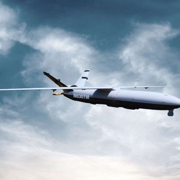Ideal Aerosmith has unveiled its Troublemaker Group 3 UAS designed for long-range attritable strike ISR and mass operations with more than 10 hours of endurance and a range exceeding 750 nautical miles (Picture Source: Ideal Aerosmith)