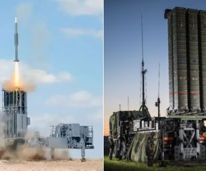 The Franco-Italian SAMP/T NG (left) and Israeli Barak MX (right) long-range air defense systems have been shortlisted by Switzerland as potential additions to its existing U.S. Patriot procurement program. (Picture sources: Eurosam and Israel Aerospace Industries)