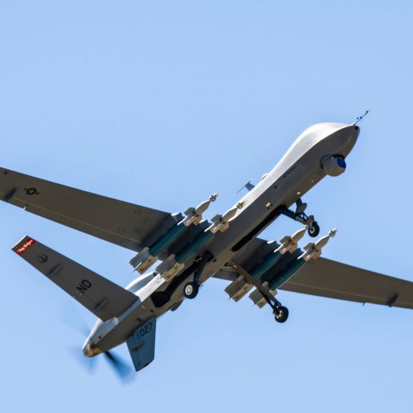A U.S. Air Force MQ-9 Reaper assigned to the 119th Wing takes off during Exercise Southern Strike 2021, as the service plans to introduce operational prototypes of its MMA replacement drones in 2028. (Picture source: U.S. DoD)